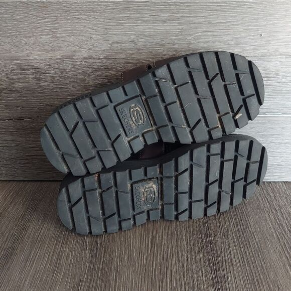Vintage 90s Skechers Jammers Brown Leather Chunky Platform Sandals Slides 6 - Picture 7 of 8
